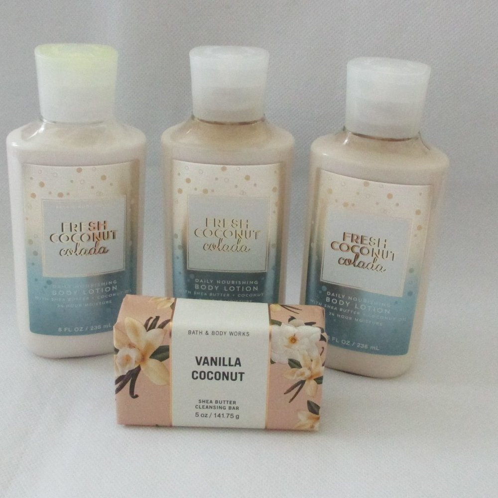 NWT - BATH & BODY WORKS 4 piece Coconut Bundle - Full Size